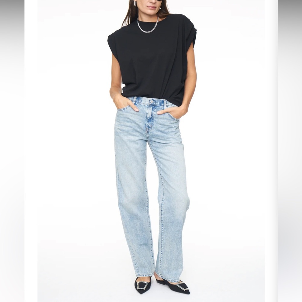 Bobbie Mid Rise Loose Straight Leg - Columbia